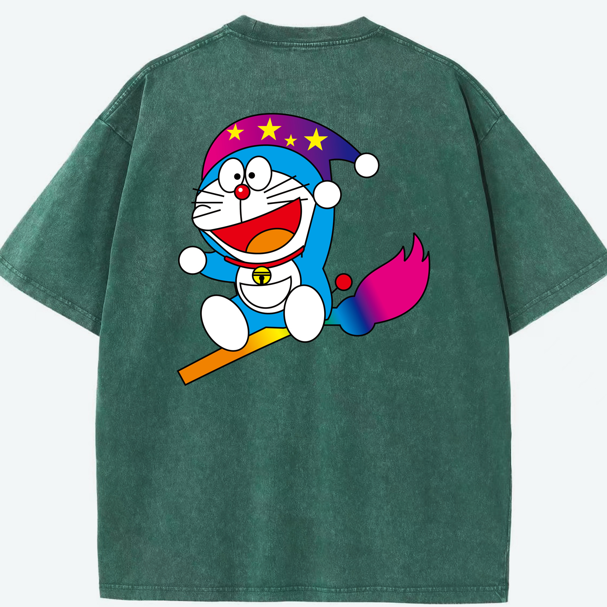 （画像用） ドラえもん Doraemon 綿100% ヴィンテージ風 半袖Tシャツ（背面プリント）